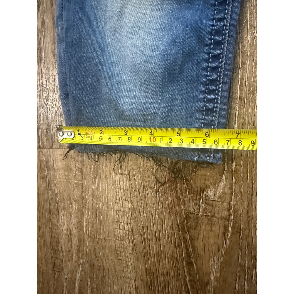 Rock by Rock Revival Devon Skinny Jeans Blue Stretch Moto Frayed Hem Size 29 - Picture 8 of 15